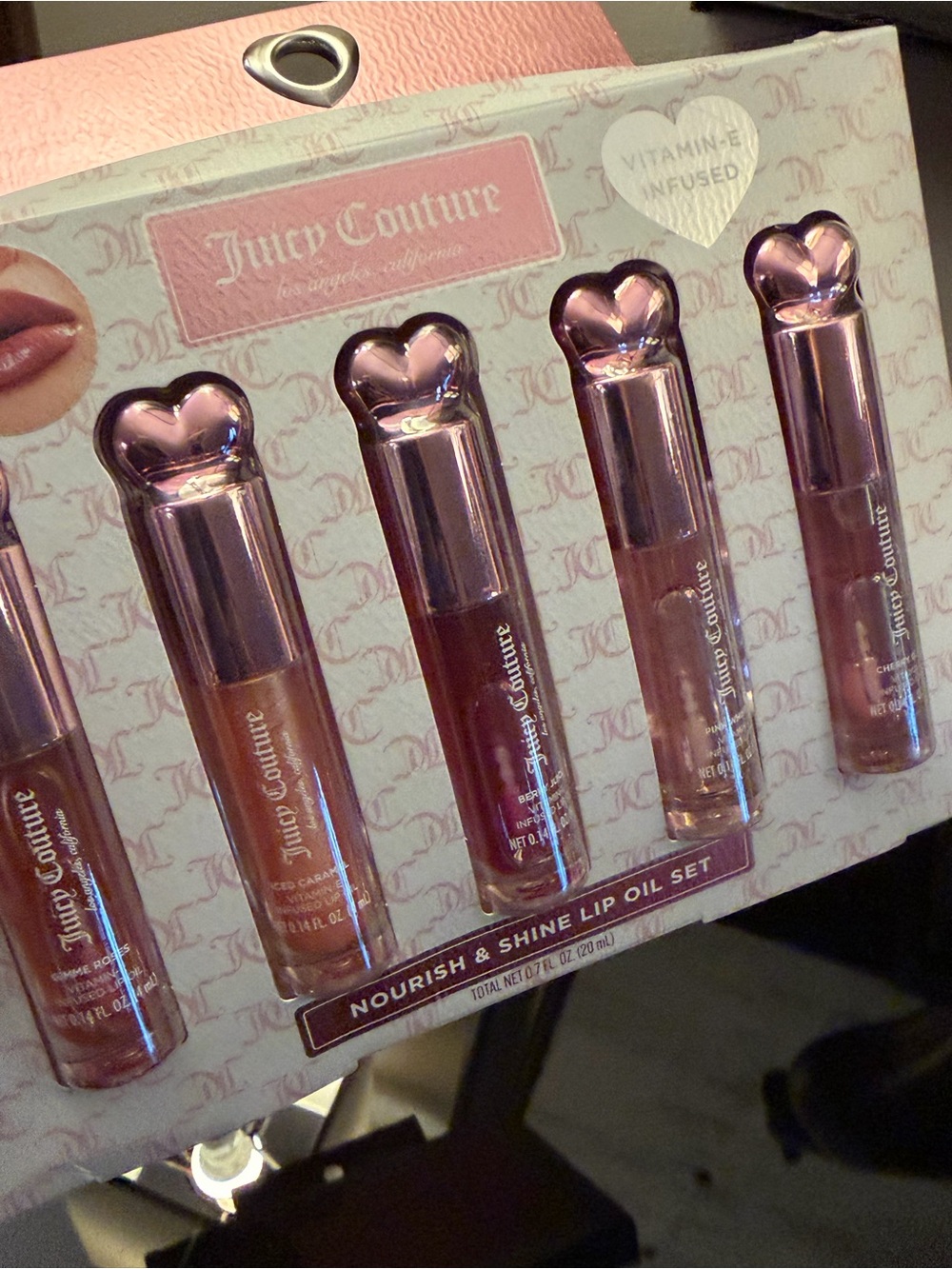 Juicy Couture Nourish & Shine Lip Oil Set - Pink and Rose Gold Tubes